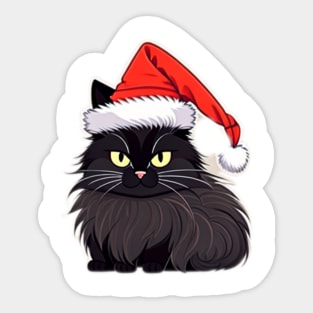 Holiday Whiskers Santa Paws Sticker